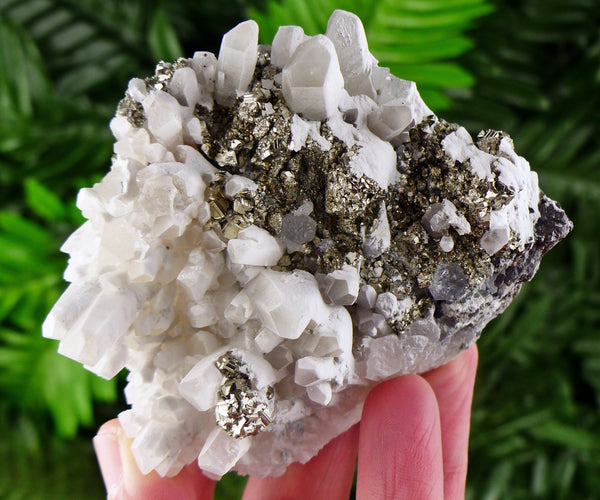 Amazing Milky Quartz with Pyrite, Quartz Crystal, Raw Crystal, Natural Mineral, Crystal Cluster, Healing Crystal, Mineral Specimen B2127