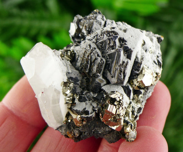 Rare Quartz with Sphalerite and Pyrite, Crystal, Mineral, Natural Crystal, Pyrite Crystal, Pyrite Mineral B2136