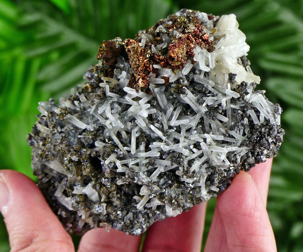 Amazing Quartz with Sphalerite and Iridescent Pyrite Crystal, Raw Crystal, Natural Mineral, Healing Crystal, Mineral Specimen B1787