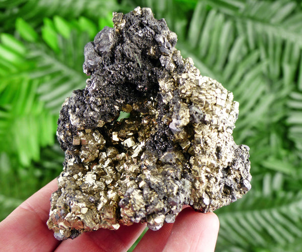 Rare Pyrite with Sphalerite and Galena Crystallization, Raw Crystal, Natural Mineral, Healing Crystal, Mineral Specimen B1746