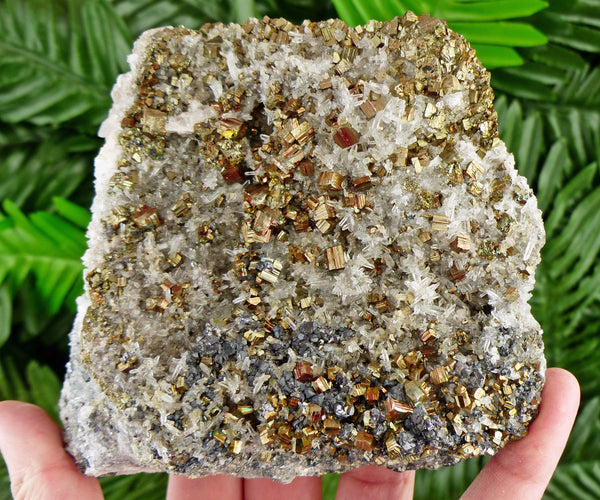 Amazing Quartz with Pyrite and Sphalerite, Raw Crystal, Natural Mineral, Healing Crystal, Spirituality, Mineral Specimen B2417