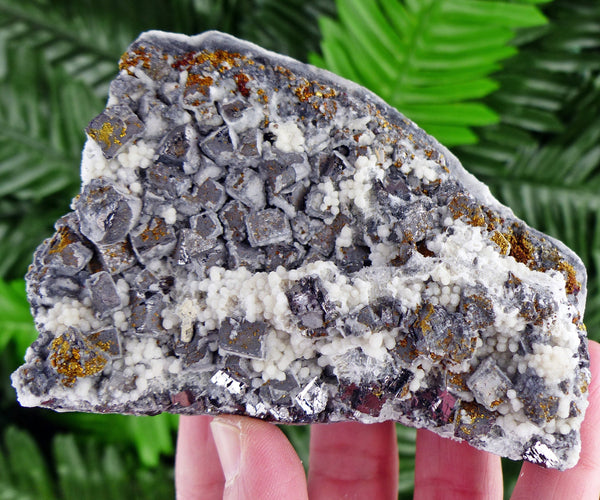 Amazing Galena with Iridescent Chalcopyrite and Calcite, Raw Crystal, Natural Mineral, Healing Crystal, Spirituality, Mineral Specimen B2308