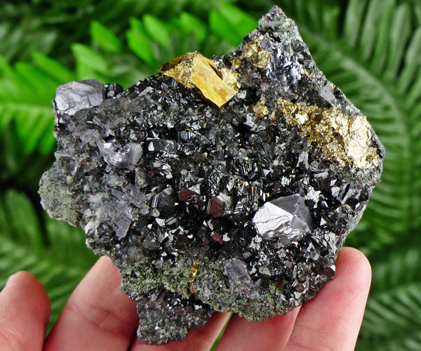 Amazing Sphalerite with Galena and Chalcopyrite, Raw Crystal, Natural Mineral, Healing Crystal, Spirituality Crystal, Mineral Specimen B2510