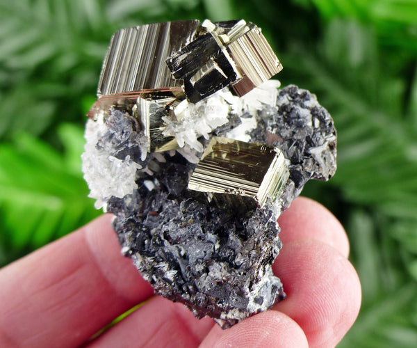 Amazing Pyrite with Quartz and Sphalerite, Raw Crystal, Natural Mineral, Healing Crystal, Spirituality Crystal, Mineral Specimen B2369