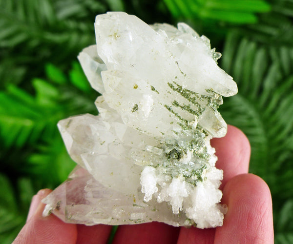 Amazing Clear Quartz with Epidote and Calcite, Raw Crystal, Natural Mineral, Healing Crystal, Spirituality Crystal, Mineral Specimen B2424