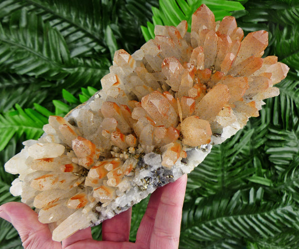 Amazing Big Quartz with Iron Oxide and Pyrite, Raw Crystal, Natural Mineral, Healing Crystal, Spirituality Crystal, Mineral Specimen B2248