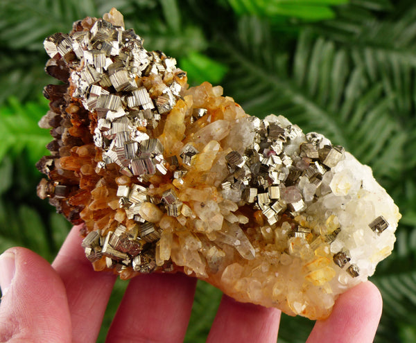 Amazing Clear Quartz with Iron Oxide and Pyrite, Crystal, Mineral, Natural Crystal, Quartz, Clear Quartz, Quartz Iron Oxide B2577