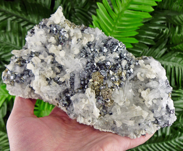 Amazing Clear Quartz with Shiny Galena and Pyrite , Raw Crystal, Mineral, Natural Crystal, Quartz Cluster B2493