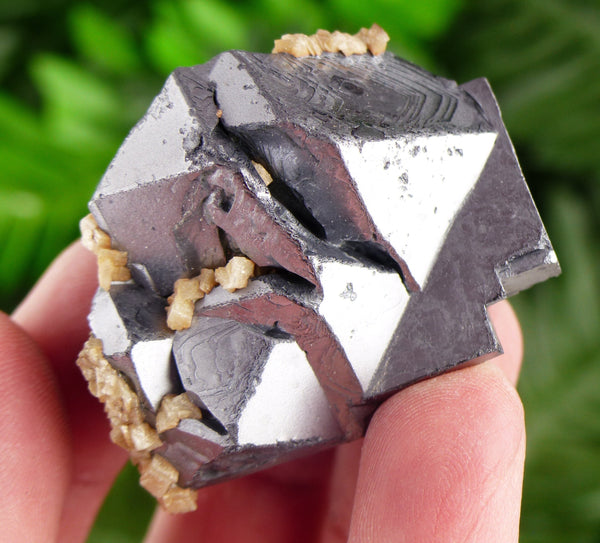 Shiny Galena with Calcite, Crystal, Mineral, Natural Crystal, Crystals, Minerals, Galena Crystal B2585