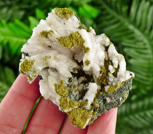 Amazing Calcite with Epidote , Raw Crystal, Natural Mineral, Healing Crystal, Spirituality Crystal, Mineral Specimen B2622