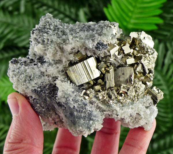 Pyrite with Quartz, Raw Crystal, Natural Mineral, Healing Crystal, Spirituality Crystal, Mineral Specimen B2532