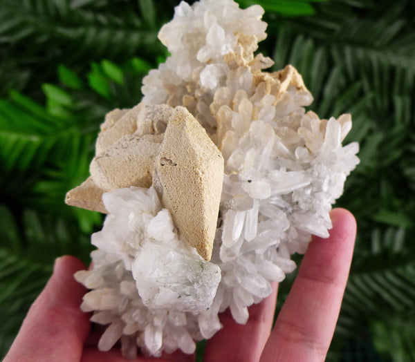 Amazing Quartz with Two Generation Calcite, Crystal, Mineral, natural Crystal, Raw Crystals B2613