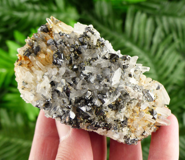 Clear Quartz with Sphalerite and Pyrite , Quartz Crystal, Quartz Stone, White Quartz, Rough Quartz, Raw Quartz Crystal, Pyrite B2713