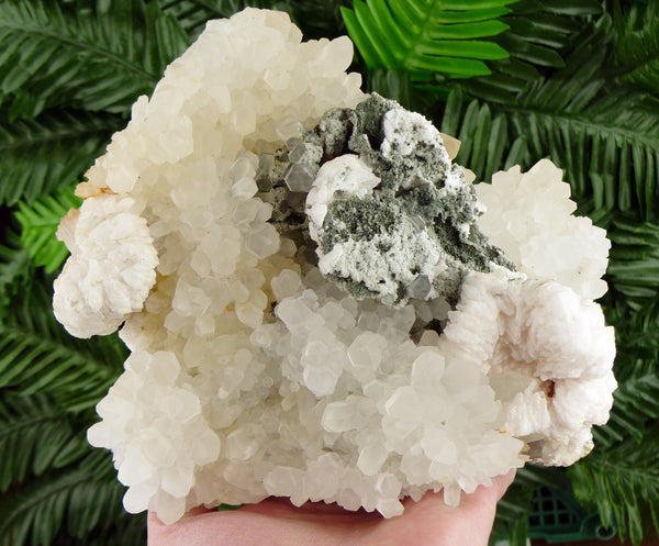 Amazing Big Quartz with Manganoan Calcite and Chlorite,  Crystal, Mineral, natural Crystal, Raw Crystals, Calcite Crystal, Quartz  B2712