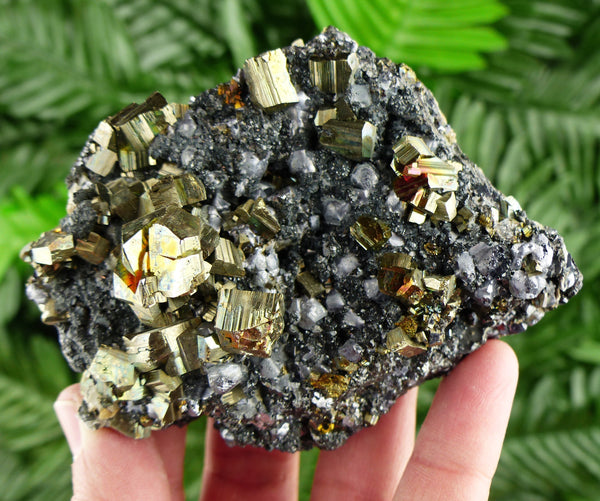 Amazing Iridescent Pyrite with Sphalerite and Galena Crystal, Mineral, Natural Crystals, Quartz Crystal, Pyrite Crystal B2657