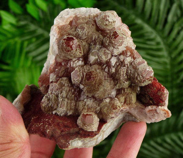 Amazing Calcite with Hematite, Raw Crystal, Natural Mineral, Natural Crystal, Crystal Cluster B2781