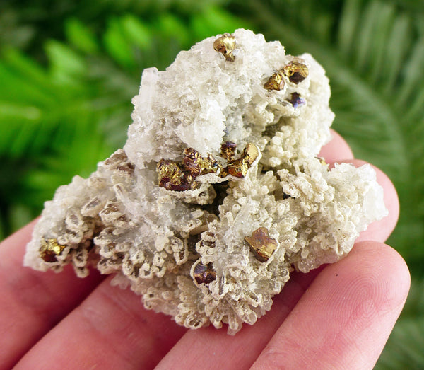 Amazing Quartz with Calcite and Chalcopyrite, Raw Crystal, Natural Mineral, Healing Crystal, Mineral Specimen B2833