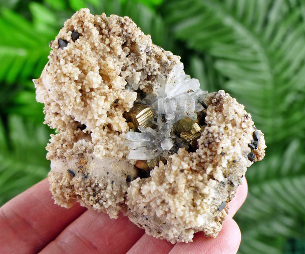 Amazing Calcite with Quartz and Pyrite, Raw Crystal, Natural Mineral, Healing Crystal, Spirituality Crystal, Mineral Specimen B2843