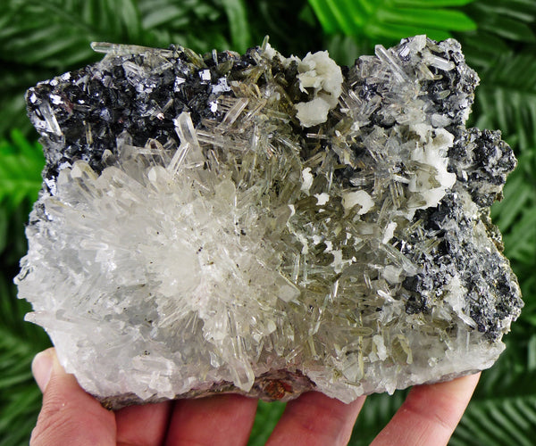 Amazing Clear Quartz with Galena and Sphalerite, Raw Crystal, Natural Mineral, Healing Crystal, Spirituality Crystal, Mineral Specimen B2847