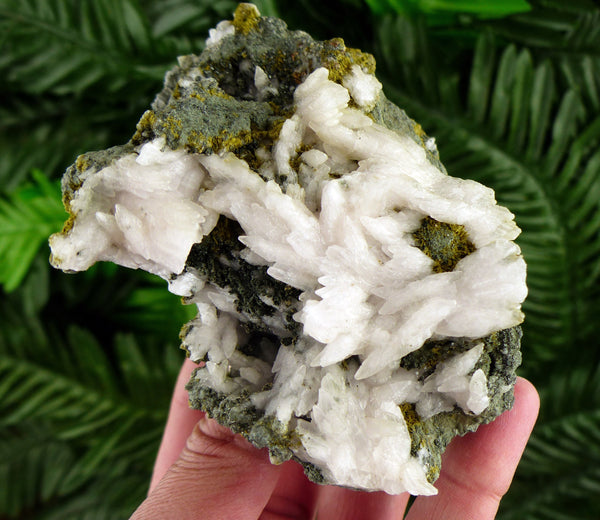 Amazing Calcite with Epidote , Raw Crystal, Natural Mineral, Healing Crystal, Spirituality Crystal, Mineral Specimen B2679