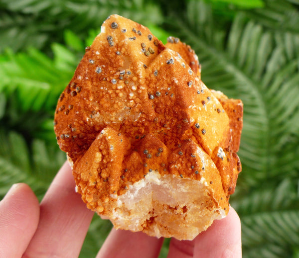 Rare Milky Quartz with Calcite cover with Iron Oxide and Sphalerite, Raw Crystal, Natural Mineral, Healing Crystal, Mineral Specimen B2697