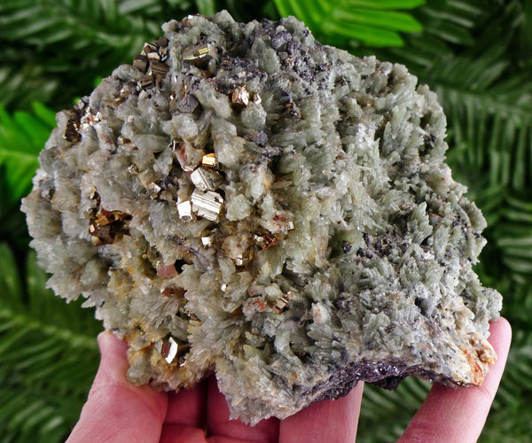 Rare Big Green Prasem Quartz with Pyrite, Raw Crystal, Natural Mineral, Healing Crystal, Spirituality Crystal, Mineral Specimen B3090