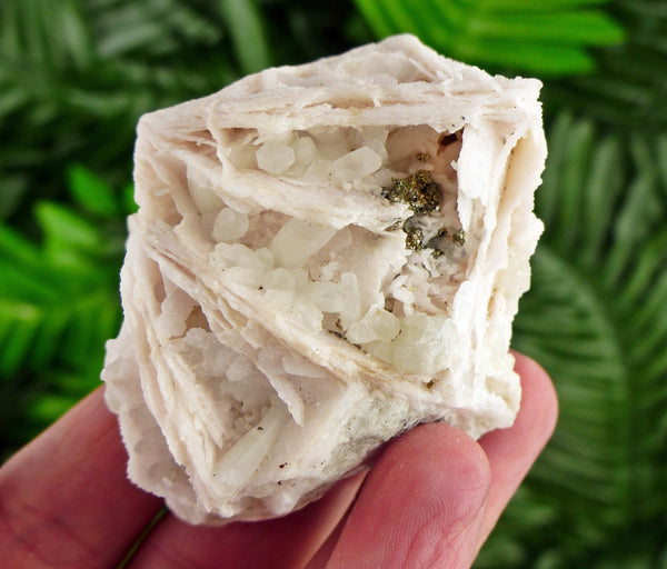 Amazing Calcite with Quartz and Pyrite, Raw Crystal, Natural Mineral, Healing Crystal, Spirituality Crystal, Mineral Specimen B2730