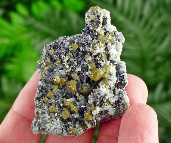 Amazing Quartz with Chalcopyrite and Sphalerite, Raw Crystal, Natural Mineral, Healing Crystal, Spirituality Crystal, Mineral Specimen B2929