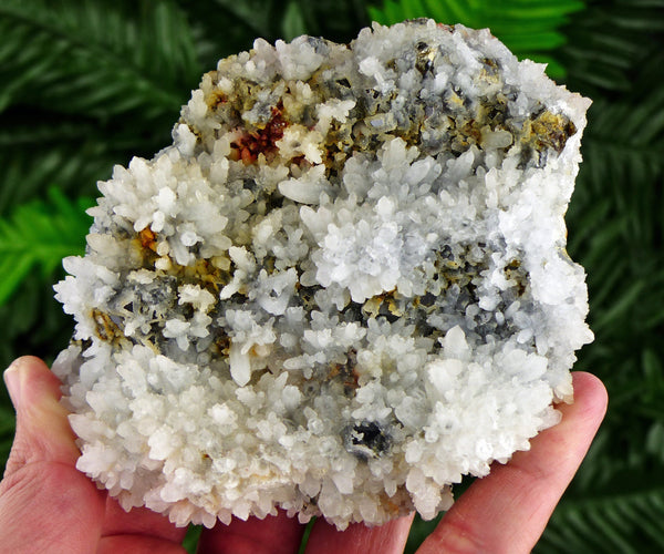 Amazing Milky Quartz with Sphalerite and Iron Oxide, Raw Crystal, Natural Mineral, Healing Crystal, Mineral Specimen B2933