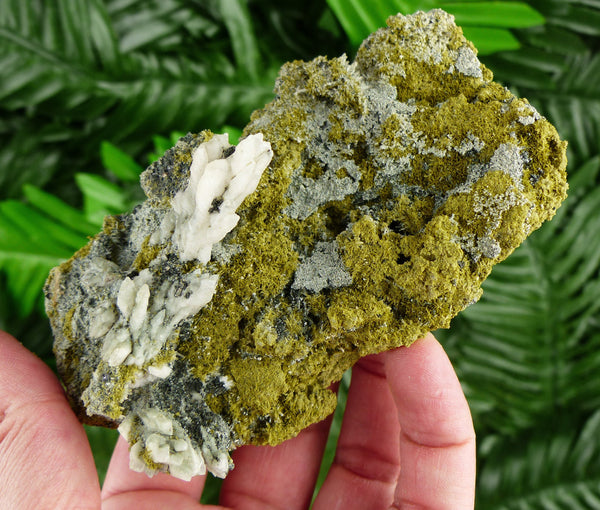 Amazing Calcite with Epidote , Raw Crystal, Natural Mineral, Healing Crystal, Spirituality Crystal, Mineral Specimen B2871