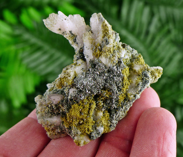 Amazing Calcite with Epidote , Raw Crystal, Natural Mineral, Healing Crystal, Spirituality Crystal, Mineral Specimen B2875