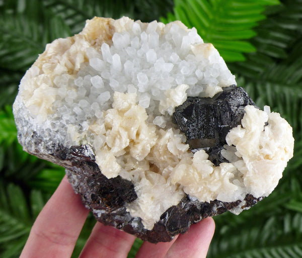 Amazing Milky Quartz with Calcite and Sphalerite , Raw Crystal, Natural Mineral, Healing Crystal, Mineral Specimen B2877