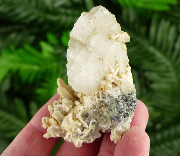 Amazing Quartz with Two Generation Calcite Crystals, Raw Crystal, Natural Mineral, Healing Crystal, Crystal B2899