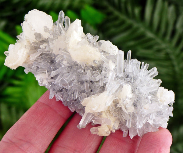 Amazing Clear Quartz with Calcite, Raw Crystal, Natural Mineral, Healing Crystal, Spirituality Crystal, Mineral Specimen B3329