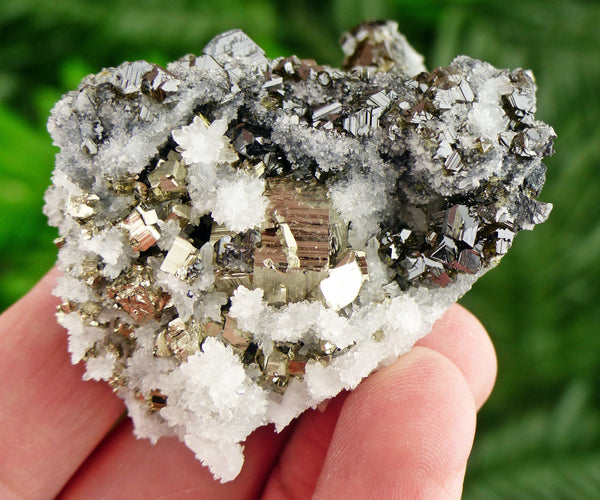 Amazing Quartz with Pyrite and Gem Sphalerite, Raw Crystal, Natural Mineral, Healing Crystal, Spirituality Crystal, Mineral Specimen B3132