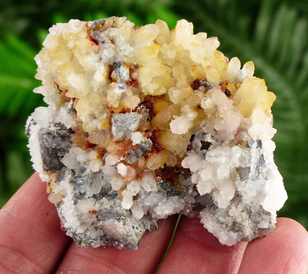 Amazing Milky Quartz with Galena and Iron Oxide, Raw Crystal, Natural Mineral, Healing Crystal, Mineral Specimen B2959