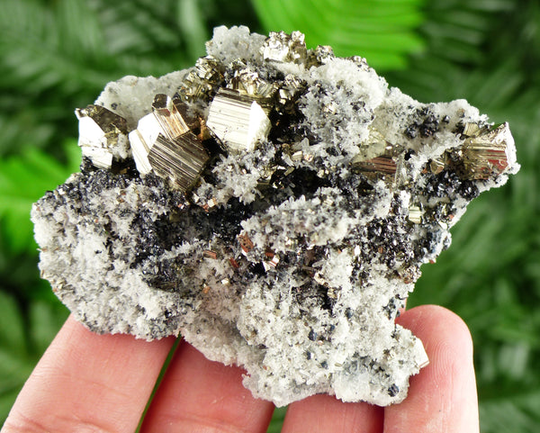 Amazing Quartz with Pyrite and Gem Sphalerite, Raw Crystal, Natural Mineral, Healing Crystal, Spirituality Crystal, Mineral Specimen B3211