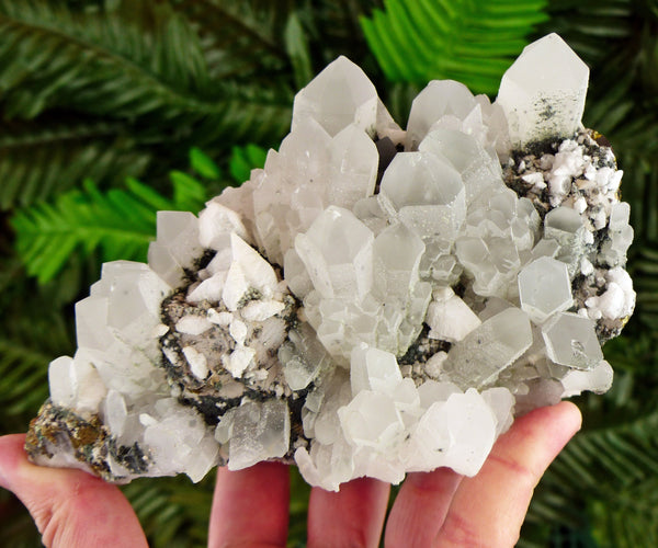 Amazing Big Quartz with Chlorite and Calcite, Raw Crystal, Natural Mineral, Healing Crystal, Spirituality Crystal, Mineral Specimen B3255