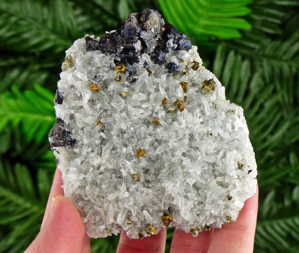 Amazing Quartz with Sphalerite and Chalcopyrite, Raw Crystal, Natural Mineral, Healing Crystal, Mineral Specimen B3308