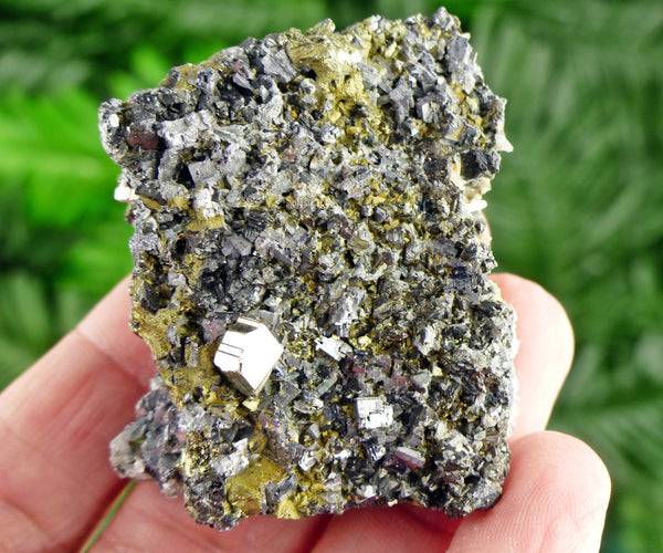 Chalcopyrite with Galena and Sphalerite, Raw Crystal, Natural Mineral, Healing Crystal, Spirituality Crystal, Mineral Specimen B3146