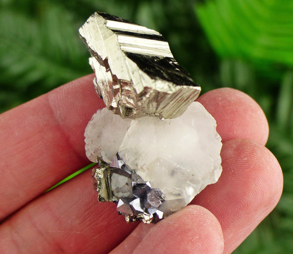 Amazing Shiny Pyrite and Calcite Crystal, Mineral, Natural Crystals, Quartz Crystal, Pyrite Crystal B3322