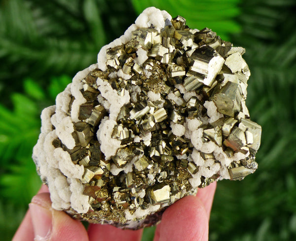 Amazing Shiny Pyrite Crystal with Calcite, Raw Crystal, Natural Mineral, Healing Crystal, Spirituality Crystal, Mineral Specimen B3324