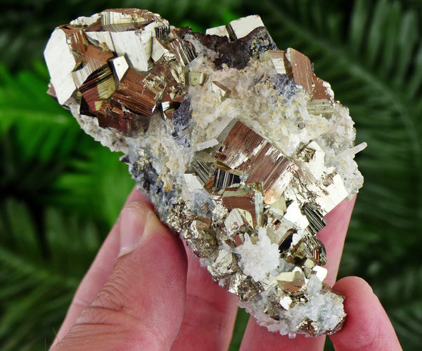 Shiny Golden Yellow Pyrite with Quartz and Sphalerite, Raw Crystal, Natural Mineral, Healing Crystal, Mineral Specimen B3201