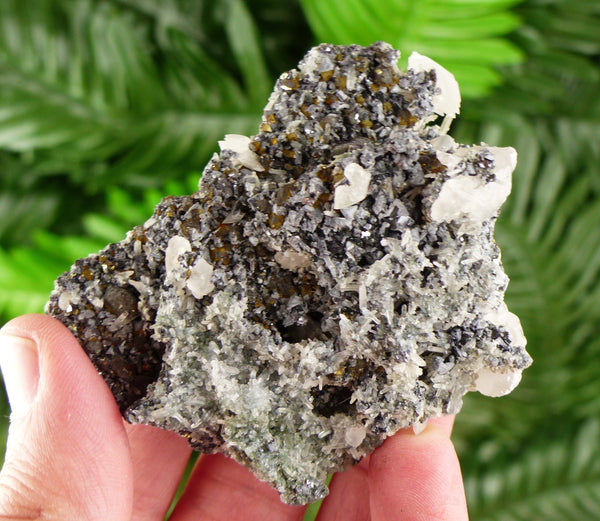 Amazing Quartz with Chlorite and Sphalerite, Raw Crystal, Natural Mineral, Healing Crystal, Mineral Specimen B3116