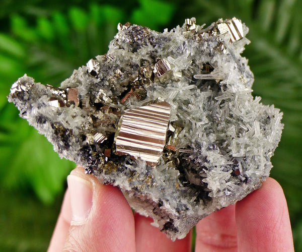 Amazing Quartz with Shiny Pyrite and Sphalerite, Raw Crystal, Natural Mineral, Healing Crystal, Mineral Specimen B3372