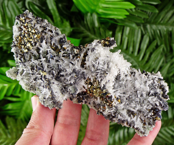 Amazing Quartz with Chalcopyrite and Sphalerite, Raw Crystal, Natural Mineral, Healing Crystal, Mineral Specimen B3379