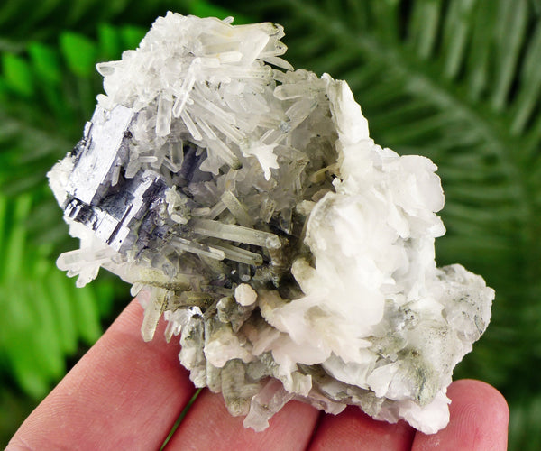 Amazing Quartz with Galena and Calcite, Raw Crystal, Natural Mineral, Healing Crystal, Mineral Specimen B3350