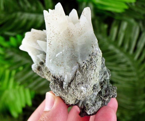 Amazing Calcite with Chlorite and Rhodochrosite, Raw Crystal, Natural Mineral, Healing Crystal, Mineral Specimen B3354