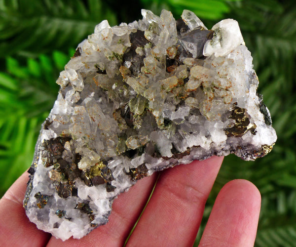 Amazing Quartz with Chalcopyrite, Raw Crystal, Natural Mineral, Healing Crystal, Mineral Specimen B3400