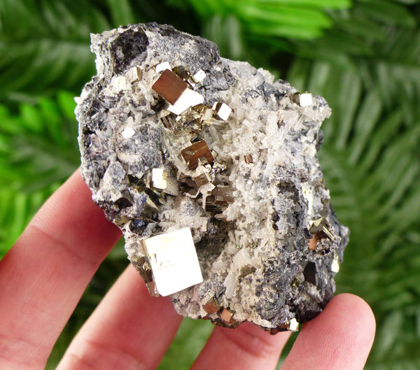 Amazing Sphalerite with Pyrite and Quartz, Raw Crystal, Natural Mineral, Healing Crystal, Mineral Specimen B3455